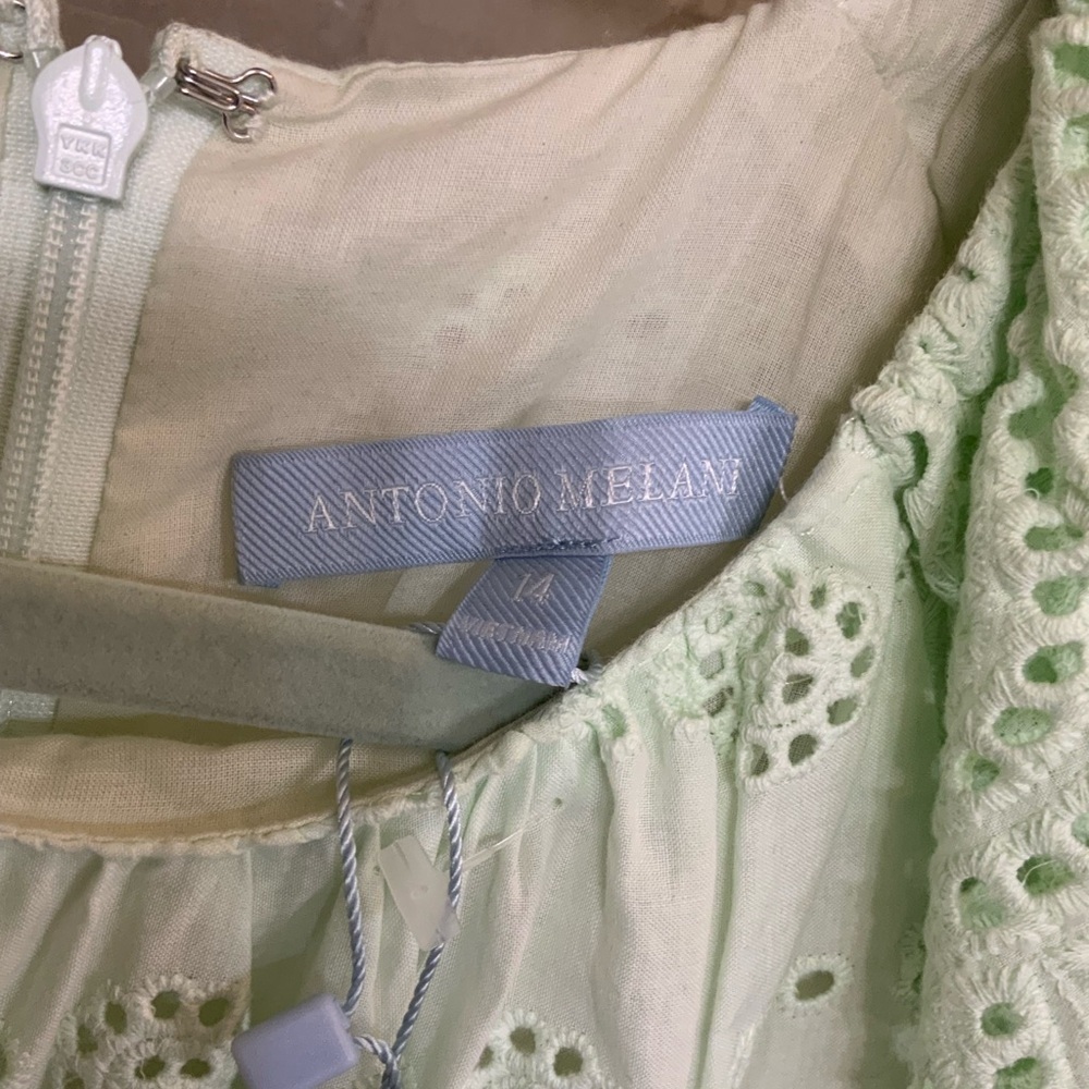 ANTONIO MELANI Mint Eyelet Midi Dress - Picture 3 of 10